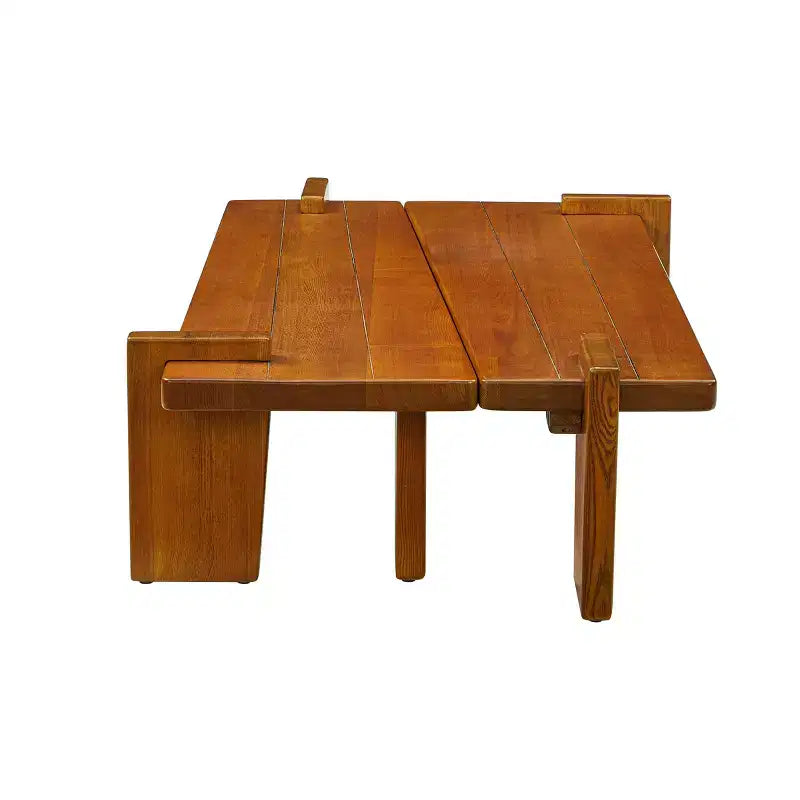 Table basse combinée en bois de frêne massif Art Leon, table basse en bois