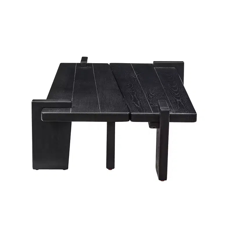 Table basse combinée en bois de frêne massif Art Leon, table basse en bois