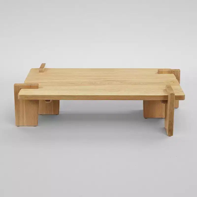 Table basse combinée en bois de frêne massif Art Leon, table basse en bois