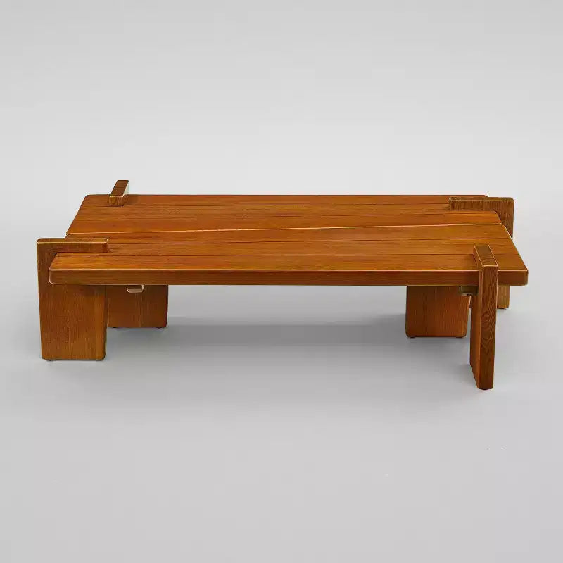 Table basse combinée en bois de frêne massif Art Leon, table basse en bois