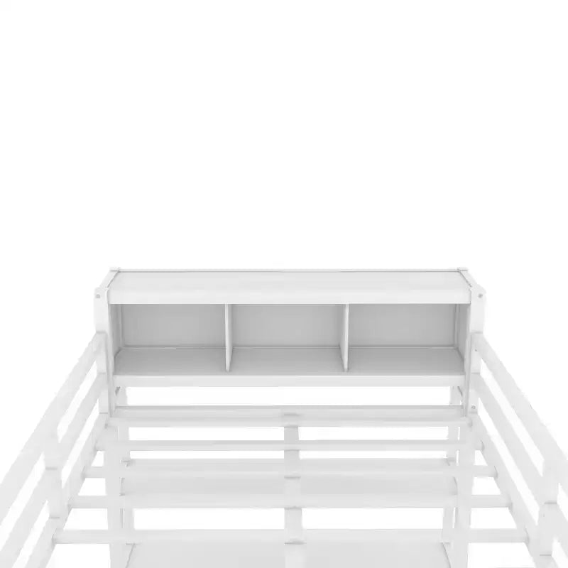 Lit mezzanine Okak pleine grandeur avec armoire et bureau en L, lits superposés en métal robustes avec étagères de rangement, lits mezzanine modernes pour adolescents et adultes