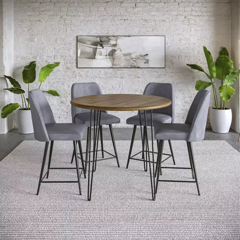 Jofran, tabouret de bar à hauteur de comptoir en similicuir d'inspiration milieu de siècle (ensemble de 2)