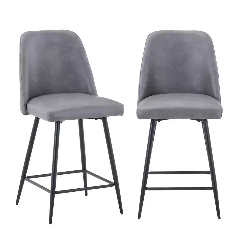 Jofran, tabouret de bar à hauteur de comptoir en similicuir d'inspiration milieu de siècle (ensemble de 2)