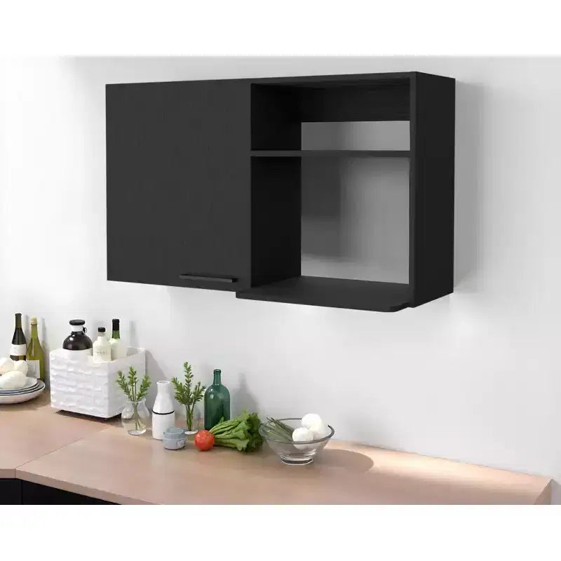 HomeRoots 39 Armoire d'appoint noire à deux étagères