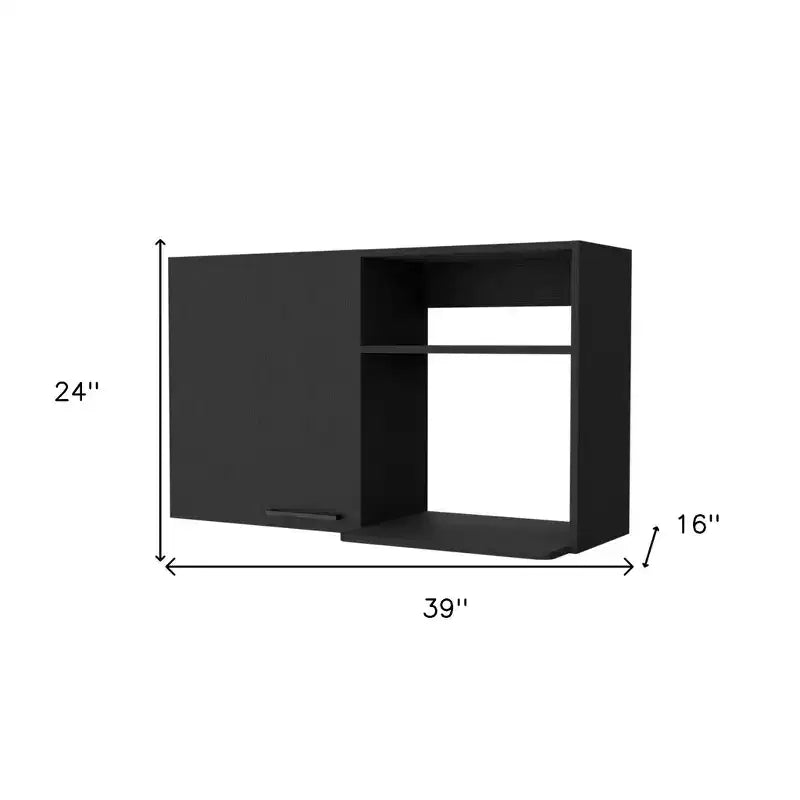 HomeRoots 39 Armoire d'appoint noire à deux étagères
