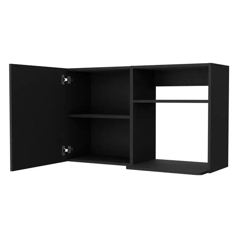 HomeRoots 39 Armoire d'appoint noire à deux étagères