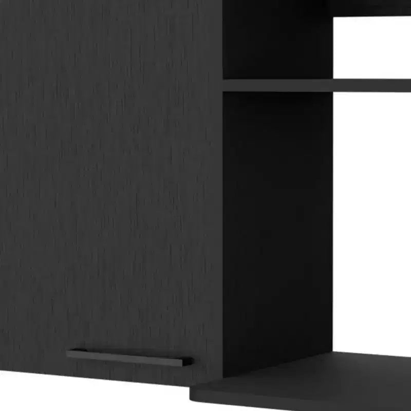 HomeRoots 39 Armoire d'appoint noire à deux étagères