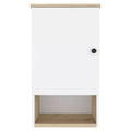HomeRoots 16 Light Oak And White Wall Mounted Cabinet With Three Shelves