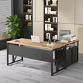 MAYEERTY Computer Desk L Shaped 55x63in Executive Desk and Mobile File Cabinet