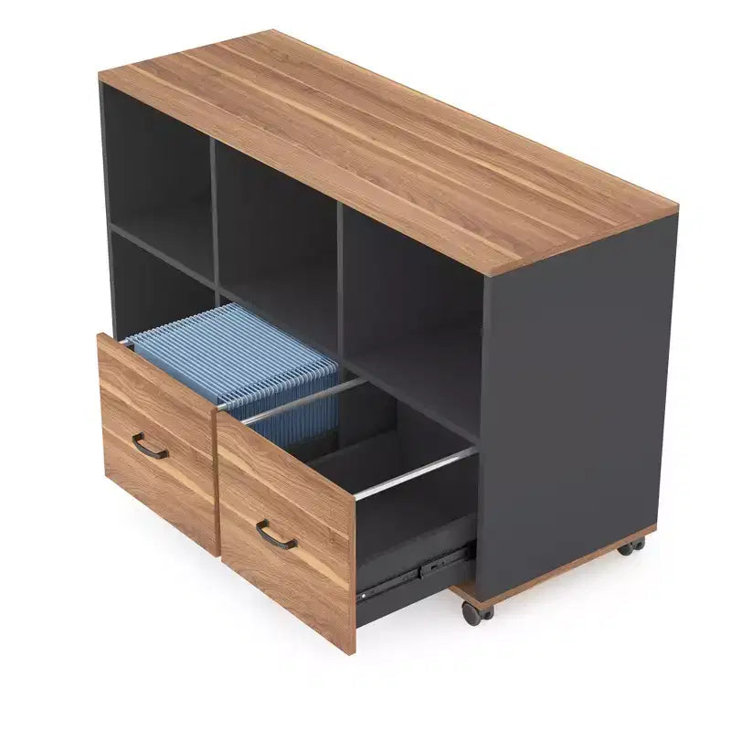 MAYEERTY Bureau d'angle en L 140x160 cm, Bureau de Direction et Caisson de Rangement Mobile