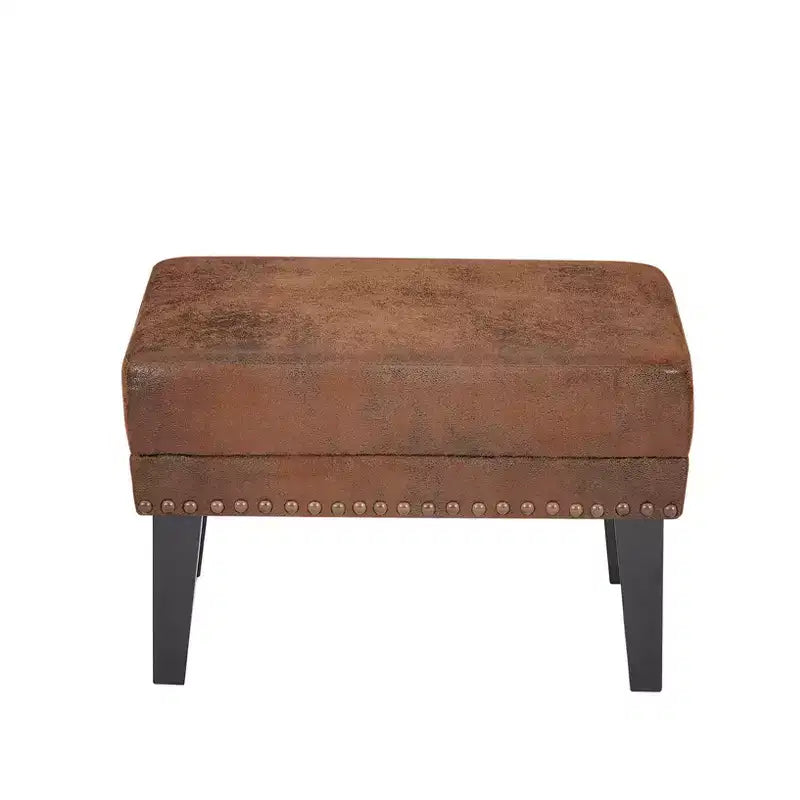 Christopher Knight Home Morgan - Fauteuil de salon vintage à dossier haut vieilli avec ottoman