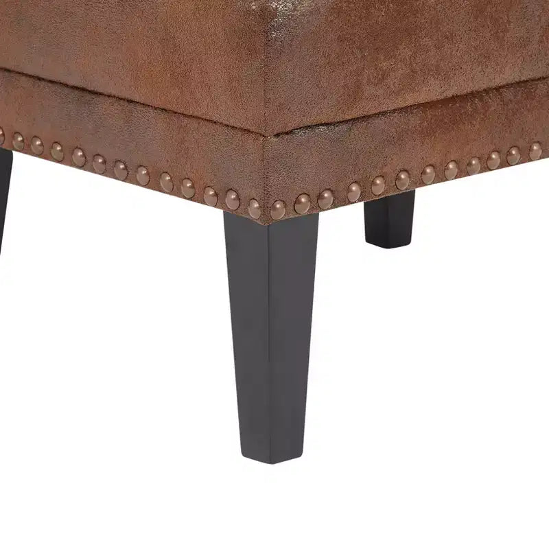 Christopher Knight Home Morgan - Fauteuil de salon vintage à dossier haut vieilli avec ottoman