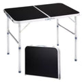 Karl Home 3Ft. Black Rectangular Patio Folding Table Aluminum