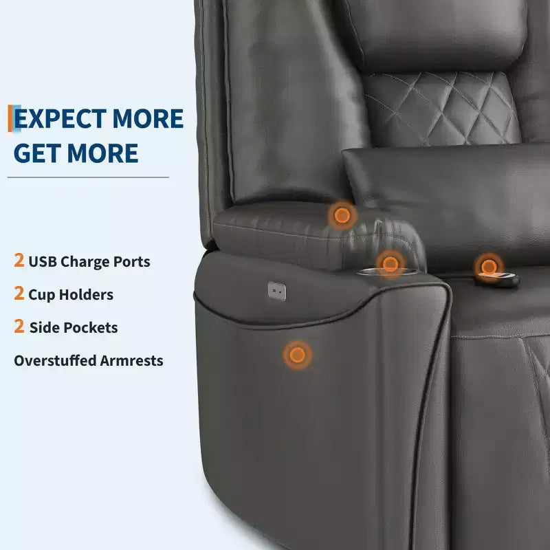 Fauteuil inclinable releveur, canapé, en cuir PU, 3 positions réglables, poches de rangement latérales et porte-gobelets, fauteuil releveur électrique, pour salon