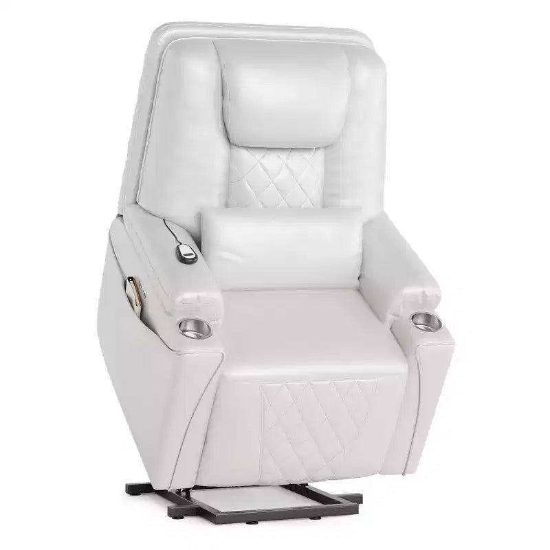 Fauteuil inclinable releveur, canapé, en cuir PU, 3 positions réglables, poches de rangement latérales et porte-gobelets, fauteuil releveur électrique, pour salon
