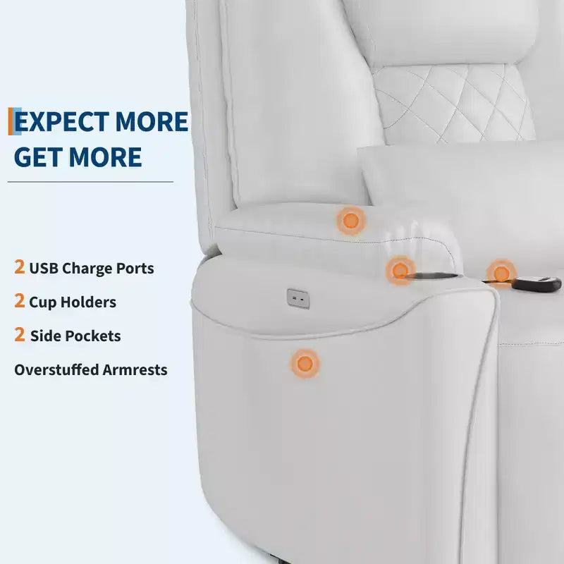 Fauteuil inclinable releveur, canapé, en cuir PU, 3 positions réglables, poches de rangement latérales et porte-gobelets, fauteuil releveur électrique, pour salon