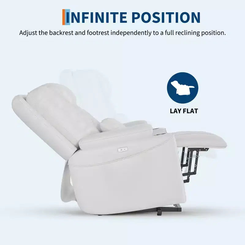 Fauteuil inclinable releveur, canapé, en cuir PU, 3 positions réglables, poches de rangement latérales et porte-gobelets, fauteuil releveur électrique, pour salon