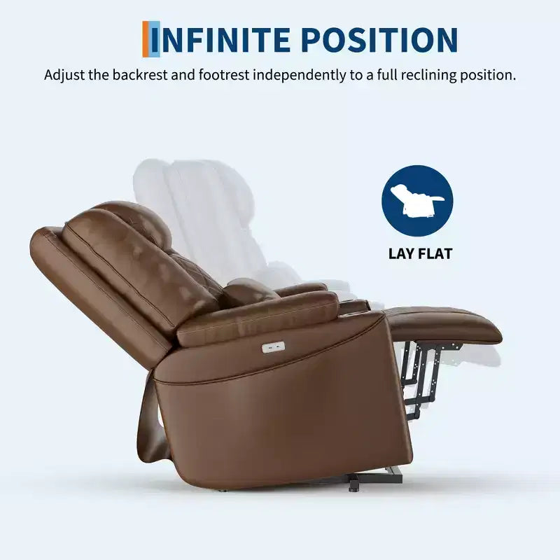 Fauteuil inclinable releveur, canapé, en cuir PU, 3 positions réglables, poches de rangement latérales et porte-gobelets, fauteuil releveur électrique, pour salon
