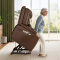 Lift Recliner Chair Sofa, PU Leather Reclining, 3 Adjustable Positions, Side Storage Pockets and Cup Holders, Power Lift Chair, for Living Room