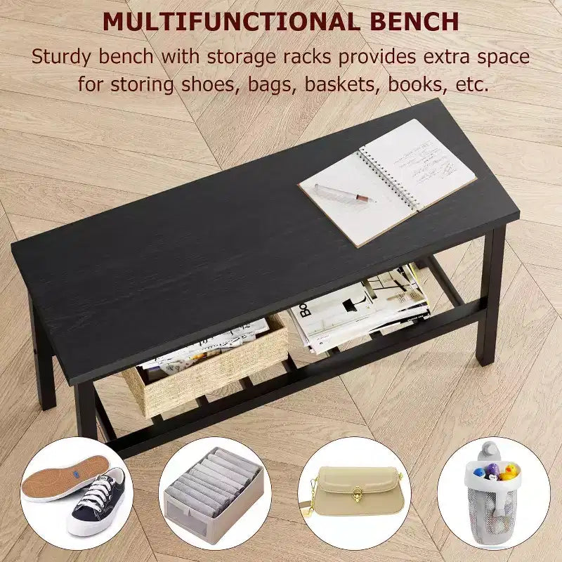 Ensemble table à manger moderne pour 4 personnes avec cadre en métal, chaises et banc, table de cuisine 4 personnes avec étagère de rangement, idéal pour les appartements et les salles à manger.