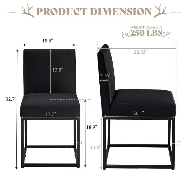 AMERLIFE Chaises de salle à manger en lin Mid-century lot de 6, chaises de dîner modernes rembourrées