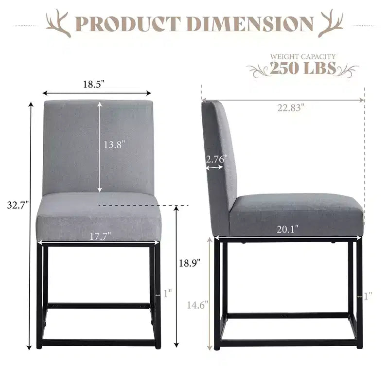 AMERLIFE Chaises de salle à manger en lin Mid-century lot de 6, chaises de dîner modernes rembourrées