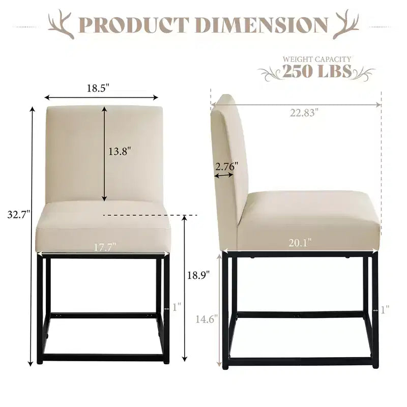 AMERLIFE Chaises de salle à manger en lin Mid-century lot de 6, chaises de dîner modernes rembourrées