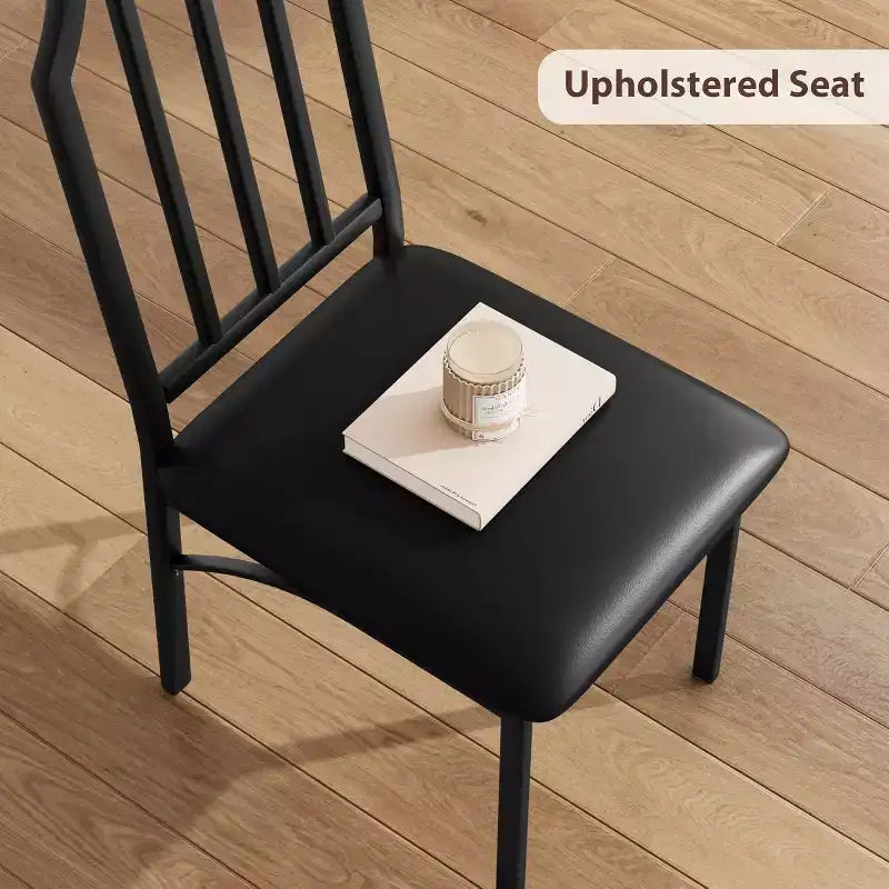 Ensemble de salle à manger 3 pièces en verre pour 2 personnes – Table de cuisine peu encombrante avec bords biseautés et chaises rembourrées, ensemble de table taille appartement