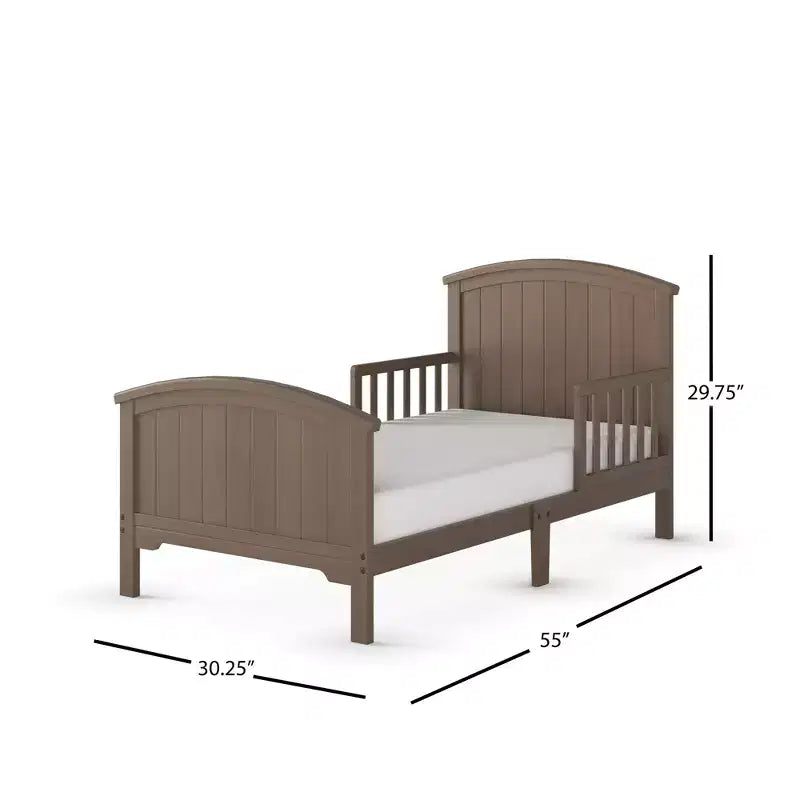 Lit de tout-petit Hampton Arch Top de Child Craft pour enfants avec barrières de sécurité, conception basse, fabriqué en pin, lignes épurées s'adaptant à tout décor