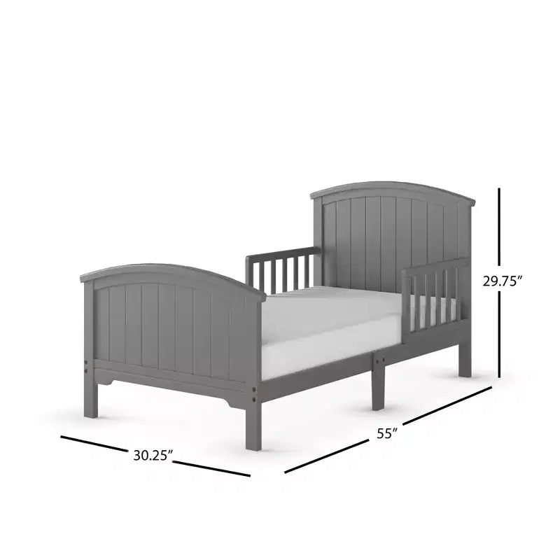 Lit de tout-petit Hampton Arch Top de Child Craft pour enfants avec barrières de sécurité, conception basse, fabriqué en pin, lignes épurées s'adaptant à tout décor