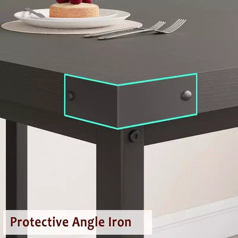 Ensemble de table à manger extensible 3 pièces pour 4-6 personnes avec 2 bancs rembourrés, grande table de cuisine rectangulaire, design peu encombrant