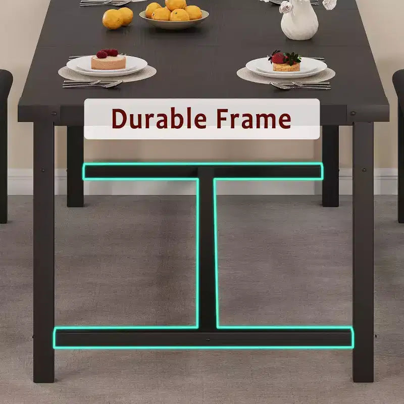 Ensemble de table à manger extensible 3 pièces pour 4-6 personnes avec 2 bancs rembourrés, grande table de cuisine rectangulaire, design peu encombrant