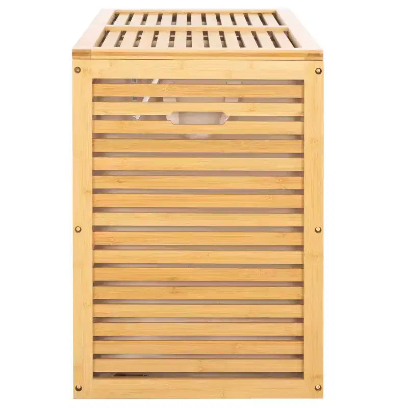 Panier à linge double compartiment Lahiri avec doublure - STG1904 - Naturel/Beige - Safavieh