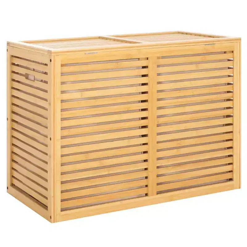 Panier à linge double compartiment Lahiri avec doublure - STG1904 - Naturel/Beige - Safavieh