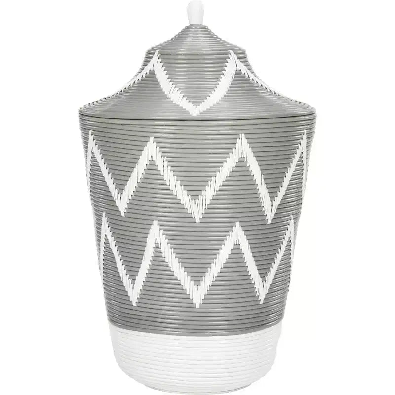 Reina Laundry Basket - HAC6004 - Grey/White - Safavieh