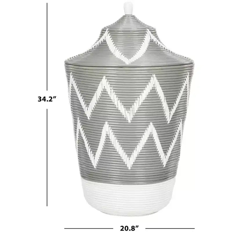 Panier à linge Reina - HAC6004 - Gris/Blanc - Safavieh