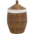 Mikkel Laundry Basket - HAC6503 - White/Honey Brown Wash - Safavieh