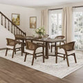 Christopher Knight Home Keira 7 Piece Modern Rattan and Rubberwood Upholstered Dining Set