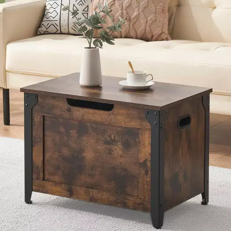 23.6L Storage Chest with Lift-Top & 2 Safety Hinges, Sturdy Entryway Storage Bench, Multi-Functional Shoe Bench