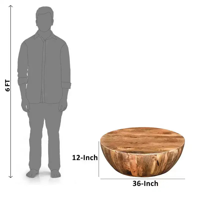 Table basse ronde en bois de manguier Royal Hampton