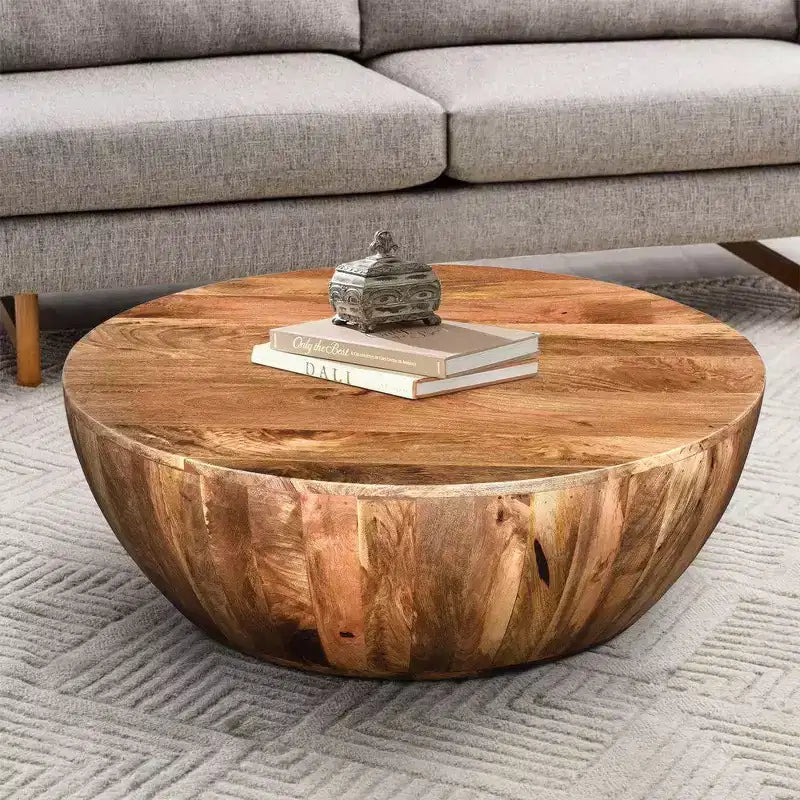 Table basse ronde en bois de manguier Royal Hampton