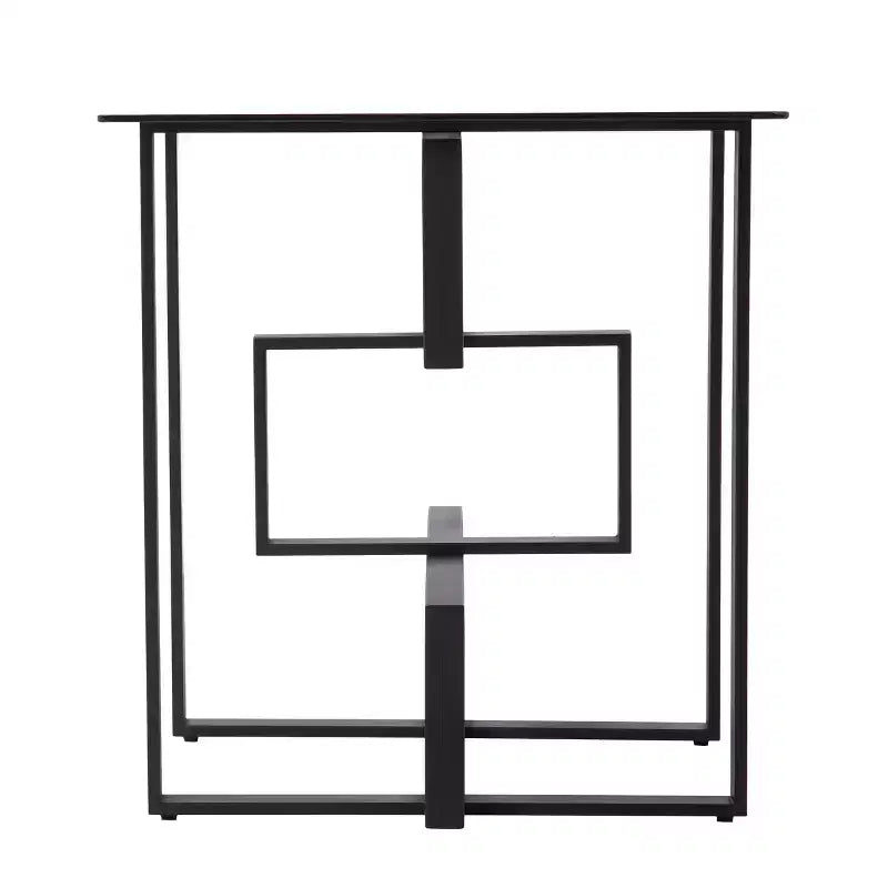 Clanlin Glass-Top Accent Table - Black - SEI