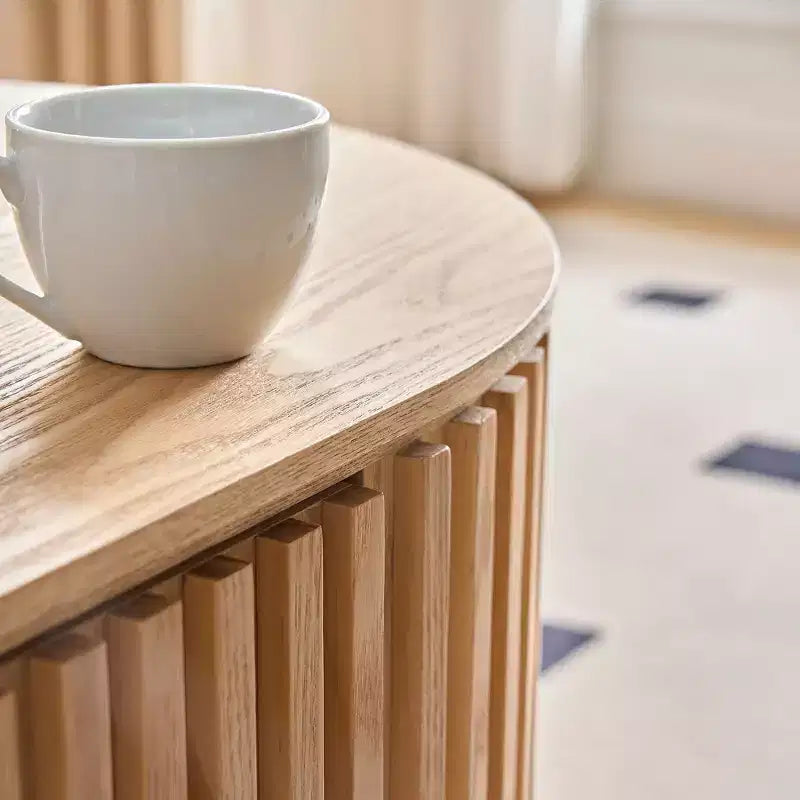 GDFStudio Eleanor Table Basse Ovale Moderne en Bois du Milieu du Siècle 51.18 avec Tiroir