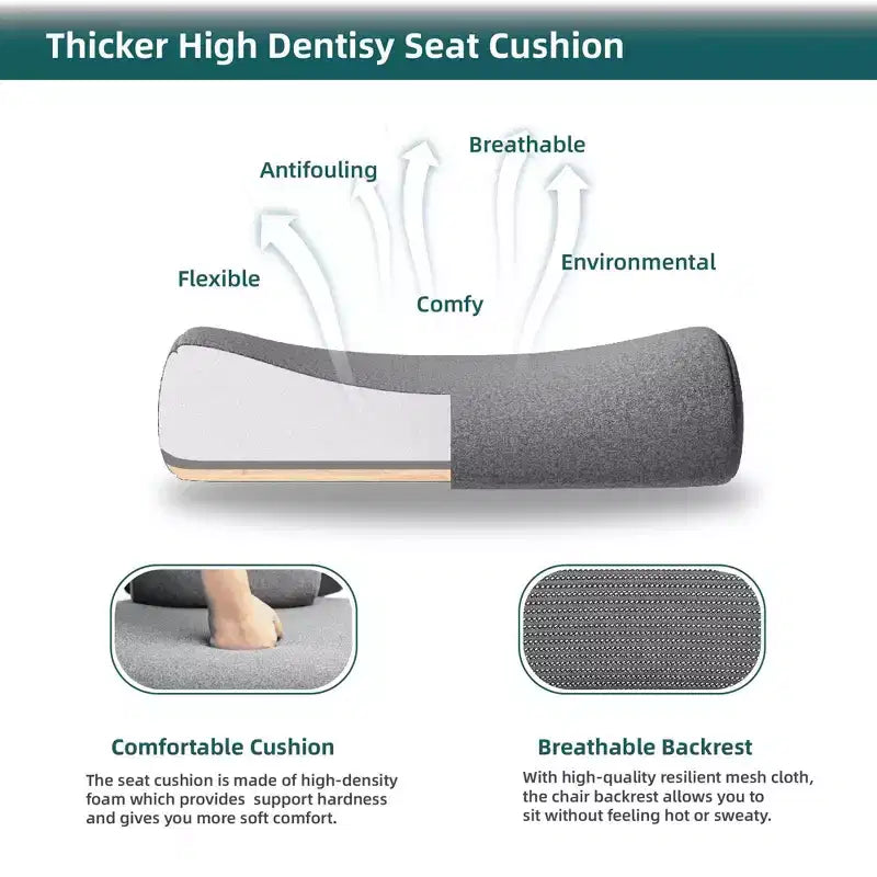 MAYEERTY Chaise de bureau pivotante à 360° réglable en hauteur, siège pneumatique, capacité de poids de 125 kg