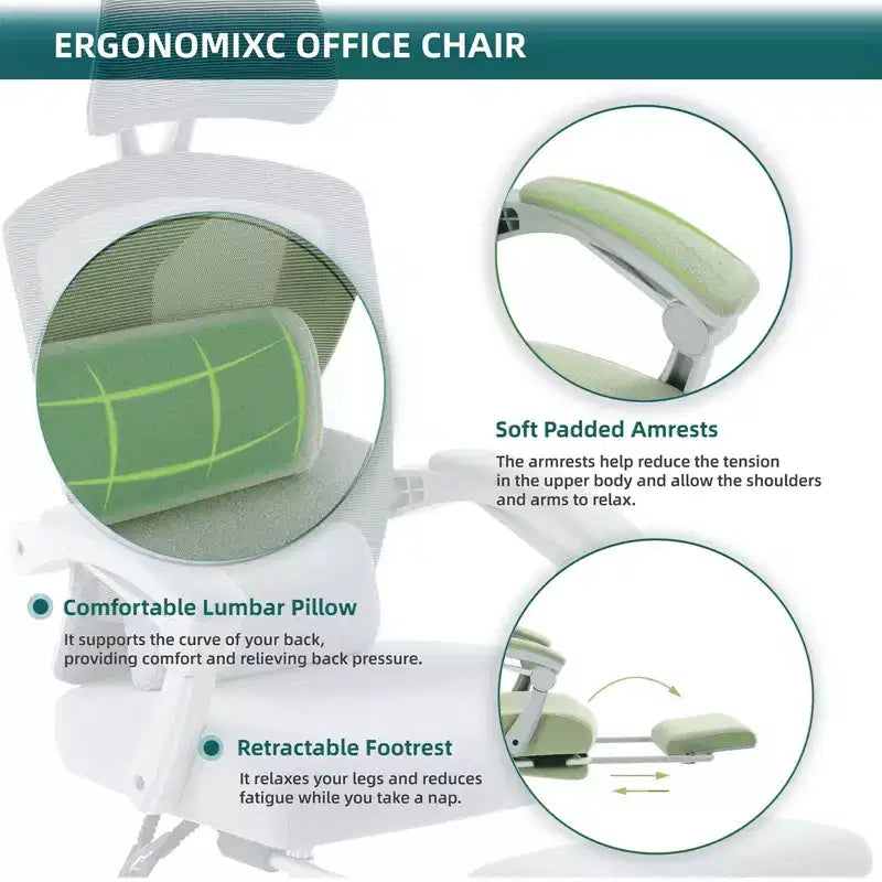 MAYEERTY Chaise de bureau pivotante à 360° réglable en hauteur, siège pneumatique, capacité de poids de 125 kg