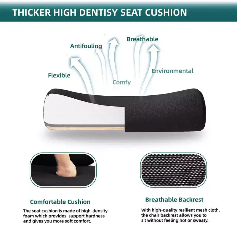 MAYEERTY Chaise de bureau pivotante à 360° réglable en hauteur, siège pneumatique, capacité de poids de 125 kg