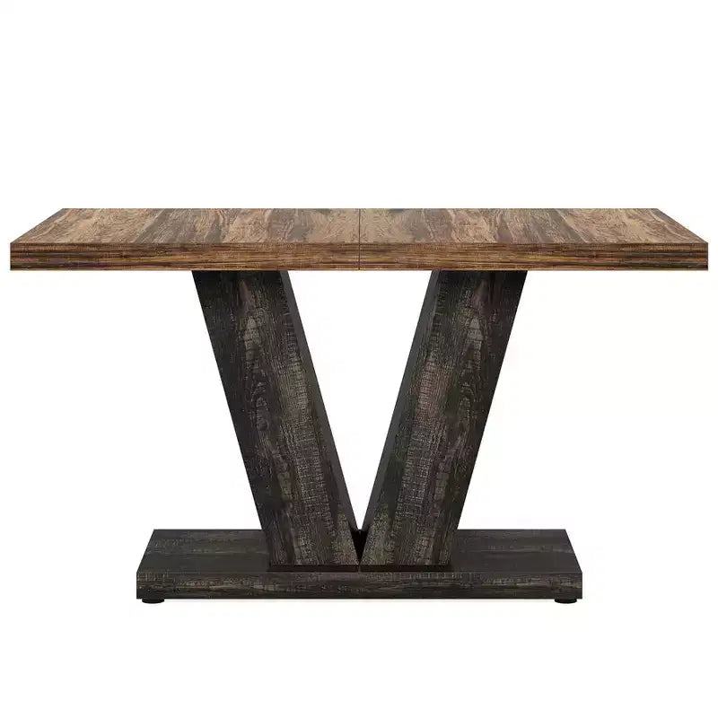 MAYEERTY Table de salle à manger de ferme de 47 pouces, Table de cuisine en bois avec base de piédestal robuste