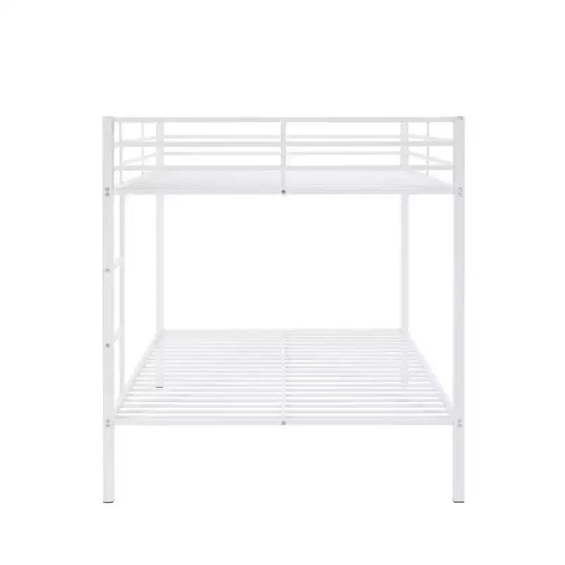 Lit superposé double sur double, cadre de lit superposé en métal robuste, aucun sommier requis, pour les petits espaces, gris