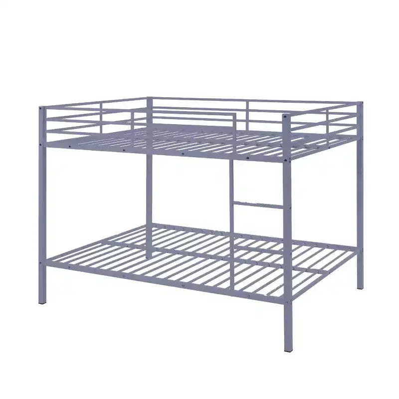 Lit superposé double sur double, cadre de lit superposé en métal robuste, aucun sommier requis, pour les petits espaces, gris