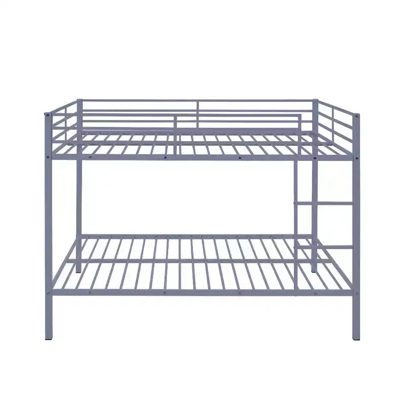 Lit superposé double sur double, cadre de lit superposé en métal robuste, aucun sommier requis, pour les petits espaces, gris